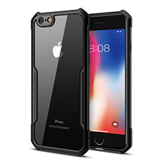 Apple iPhone 6S用ハイブリットバンパーケース クリア透明 プラスチック 鏡面 カバー アップル ブラック