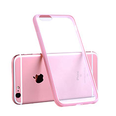 Apple iPhone 6S用ハイブリットバンパーケース クリア透明 プラスチック アップル ピンク