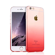 Apple iPhone 6S用極薄ソフトケース グラデーション 勾配色 クリア透明 Z01 アップル レッド