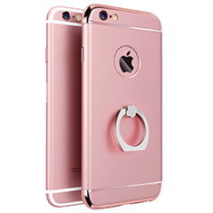 Apple iPhone 6S Plus用ケース 高級感 手触り良い メタル兼プラスチック バンパー アンド指輪 アップル ピンク