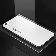 Apple iPhone 6S Plus用ハイブリットバンパーケース プラスチック 鏡面 虹 グラデーション 勾配色 カバー アップル ホワイト