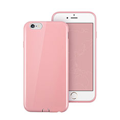 Apple iPhone 6S Plus用シリコンケース ソフトタッチラバー アップル ピンク