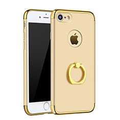 Apple iPhone 7用ケース 高級感 手触り良い メタル兼プラスチック バンパー アンド指輪 A02 アップル ゴールド