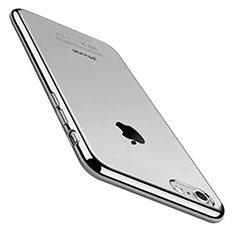 Apple iPhone 7用極薄ソフトケース シリコンケース 耐衝撃 全面保護 クリア透明 C01 アップル シルバー