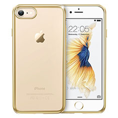 Apple iPhone 7用極薄ソフトケース シリコンケース 耐衝撃 全面保護 クリア透明 T18 アップル ゴールド