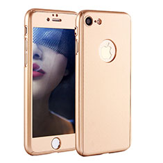 Apple iPhone 7用ハードケース プラスチック 質感もマット 前面と背面 360度 フルカバー P01 アップル ゴールド