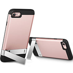 Apple iPhone 7用シリコンケース ソフトタッチラバー ともにホルダー アップル ピンク