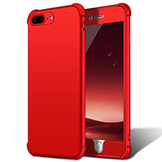 Apple iPhone 7 Plus用ハードケース プラスチック 質感もマット 前面と背面 360度 フルカバー D01 アップル レッド
