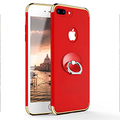 Apple iPhone 7 Plus用ケース 高級感 手触り良い メタル兼プラスチック バンパー アンド指輪 A04 アップル レッド