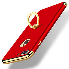 Apple iPhone 7 Plus用ケース 高級感 手触り良い メタル兼プラスチック バンパー アンド指輪 A07 アップル レッド