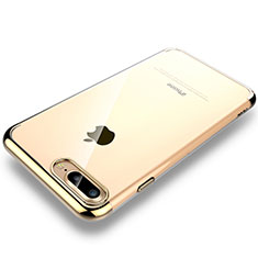 Apple iPhone 7 Plus用ハードカバー クリスタル クリア透明 H01 アップル ゴールド