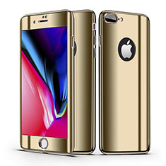 Apple iPhone 7 Plus用ハードケース プラスチック 質感もマット 前面と背面 360度 フルカバー アップル ゴールド