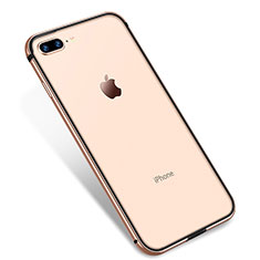 Apple iPhone 7 Plus用極薄ソフトケース シリコンケース 耐衝撃 全面保護 クリア透明 H04 アップル ゴールド