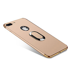 Apple iPhone 7 Plus用ケース 高級感 手触り良い メタル兼プラスチック バンパー アンド指輪 A08 アップル ゴールド