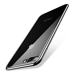 Apple iPhone 7 Plus用極薄ソフトケース シリコンケース 耐衝撃 全面保護 クリア透明 Q04 アップル シルバー
