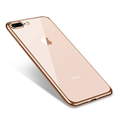 Apple iPhone 7 Plus用極薄ソフトケース シリコンケース 耐衝撃 全面保護 クリア透明 Q06 アップル ゴールド