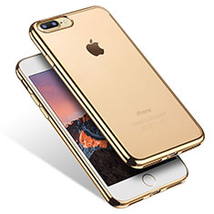 Apple iPhone 7 Plus用極薄ソフトケース シリコンケース 耐衝撃 全面保護 クリア透明 Q07 アップル ゴールド