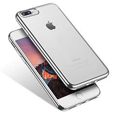 Apple iPhone 7 Plus用極薄ソフトケース シリコンケース 耐衝撃 全面保護 クリア透明 Q07 アップル シルバー