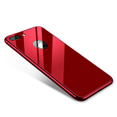 Apple iPhone 7 Plus用ケース 高級感 手触り良い アルミメタル 製の金属製 バンパー 鏡面 カバー アップル レッド