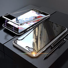Apple iPhone 7 Plus用ケース 高級感 手触り良い アルミメタル 製の金属製 360度 フルカバーバンパー 鏡面 カバー M01 アップル シルバー