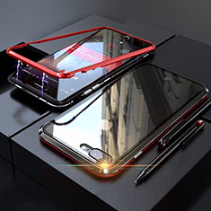 Apple iPhone 7 Plus用ケース 高級感 手触り良い アルミメタル 製の金属製 360度 フルカバーバンパー 鏡面 カバー M01 アップル レッド・ブラック