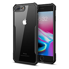 Apple iPhone 7 Plus用ハイブリットバンパーケース クリア透明 プラスチック 鏡面 カバー P01 アップル ブラック