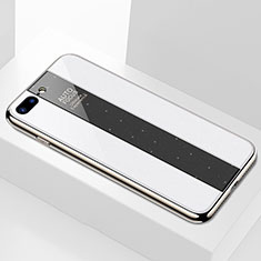 Apple iPhone 7 Plus用ハイブリットバンパーケース プラスチック 鏡面 カバー M01 アップル ホワイト