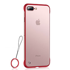 Apple iPhone 7 Plus用極薄ソフトケース シリコンケース 耐衝撃 全面保護 クリア透明 HT02 アップル レッド