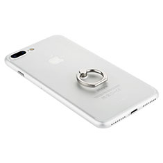 Apple iPhone 7 Plus用極薄ソフトケース シリコンケース 耐衝撃 全面保護 クリア透明 アンド指輪 アップル ホワイト