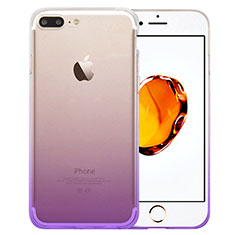 Apple iPhone 7 Plus用極薄ソフトケース グラデーション 勾配色 クリア透明 アップル パープル