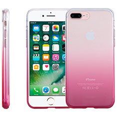 Apple iPhone 7 Plus用極薄ソフトケース グラデーション 勾配色 クリア透明 アップル ピンク