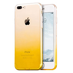 Apple iPhone 7 Plus用極薄ソフトケース グラデーション 勾配色 クリア透明 G01 アップル イエロー
