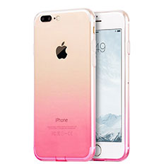 Apple iPhone 7 Plus用極薄ソフトケース グラデーション 勾配色 クリア透明 G01 アップル ピンク