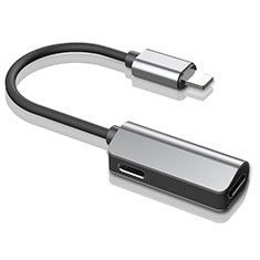 シルバー Apple iPhone 8用Lightning USB 変換ケーブルアダプタ H01 アップル シルバー