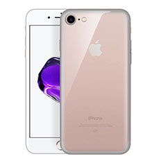 Apple iPhone 8用極薄ソフトケース シリコンケース 耐衝撃 全面保護 クリア透明 H01 アップル グレー