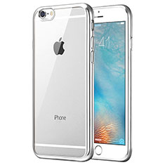 Apple iPhone 8用極薄ソフトケース シリコンケース 耐衝撃 全面保護 クリア透明 T21 アップル シルバー
