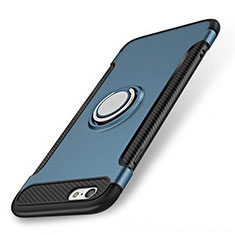 Apple iPhone 8用ハイブリットバンパーケース プラスチック アンド指輪 兼シリコーン カバー S01 アップル ネイビー