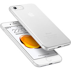 Apple iPhone 8用極薄ケース クリア透明 プラスチック 質感もマット アップル ホワイト