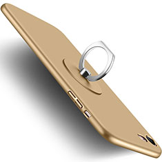 Apple iPhone 8用ハードケース プラスチック 質感もマット アンド指輪 アップル ゴールド