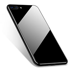 Apple iPhone 8 Plus用シリコンケース ソフトタッチラバー 鏡面 W04 アップル ブラック