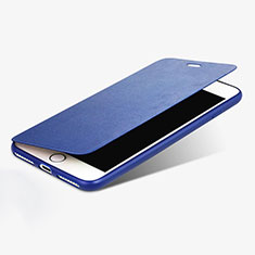 Apple iPhone 8 Plus用手帳型 レザーケース スタンド アップル ネイビー