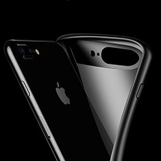 Apple iPhone 8 Plus用ハイブリットバンパーケース クリア透明 プラスチック 鏡面 アップル ブラック