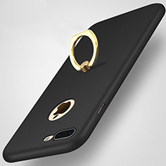 Apple iPhone 8 Plus用ハードケース プラスチック 質感もマット アンド指輪 A03 アップル ブラック