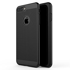 Apple iPhone 8 Plus用ハードケース プラスチック メッシュ デザイン W02 アップル ブラック