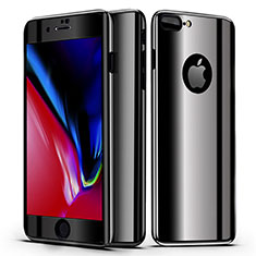 Apple iPhone 8 Plus用ハードケース プラスチック 質感もマット 前面と背面 360度 フルカバー アップル ブラック