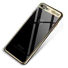 Apple iPhone 8 Plus用極薄ソフトケース シリコンケース 耐衝撃 全面保護 クリア透明 Q03 アップル ゴールド