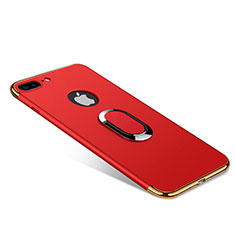 Apple iPhone 8 Plus用ケース 高級感 手触り良い メタル兼プラスチック バンパー アンド指輪 A08 アップル レッド
