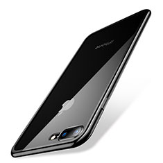 Apple iPhone 8 Plus用極薄ソフトケース シリコンケース 耐衝撃 全面保護 クリア透明 Q04 アップル ブラック