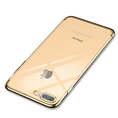 Apple iPhone 8 Plus用極薄ソフトケース シリコンケース 耐衝撃 全面保護 クリア透明 Q05 アップル ゴールド