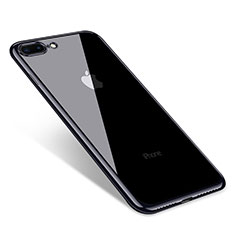 Apple iPhone 8 Plus用極薄ソフトケース シリコンケース 耐衝撃 全面保護 クリア透明 Q06 アップル ブラック